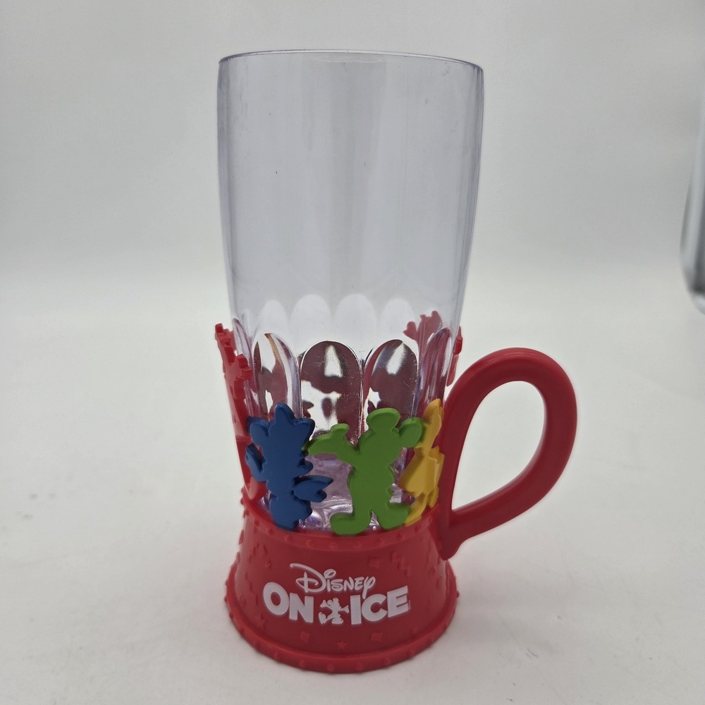 Disney On Ice Mickey Mouse Goofy Donald Red Plastic Light Up LED Cup 7" Tall